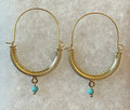 KONAVLE Earrings, GOLD PLATED, Embellished with Turquoise Beads, Traditional Large! Imported from Croatia: RE-STOCKED! DISCOUNTED!