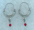 KONAVLE Earrings, RHODIUM PLATED, Embellished with Coral Beads! Imported from Croatia (Small): RE-STOCKED! DISCOUNTED!