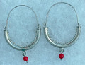 KONAVLE Earrings, RHODIUM PLATED, Embellished with Coral Beads, Traditional Large! Imported from Croatia: RE-STOCKED! DISCOUNTED!