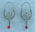 KONAVLE Earrings, RHODIUM PLATED, Embellished with Coral Beads! Imported from Croatia (Medium/Fancy): RE-STOCKED! DISCOUNTED!