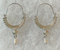 KONAVLE Earrings, RHODIUM PLATED, Embellished with River Pearls! Imported from Croatia (Small): RE-STOCKED! DISCOUNTED!