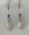 BLUE CORAL EARRINGS, Handmade, Polished Coral with Silver Ornamentation & Brač Stones, Imported from TROGIR, Croatia: NEW! (9)