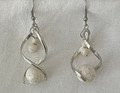 Handmade EARRINGS Made from BRAČ Stone, featuring Elegant Swirl Design: ONE-OF-A-KIND, Imported from Croatia, NEW! (2)