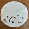 Vintage White Tatted Lace Circular Piece Imported from Croatia with TOLEDO embellishments, 9 inches in Diameter; TWO AVAILABLE: Huge Discount!