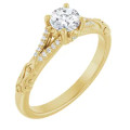 10K Yellow 4.8 mm Round Engagement Ring Mounting (Customized)
