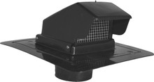 Black Plastic Roof Vent 4 Inches with Damper and Screen with Stem (Box of 4)
