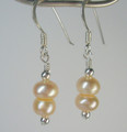 Peach Freshwater Pearl Drop Earrings