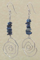 Sterling Silver Swirl  Earrings with Lapis Lazuli
