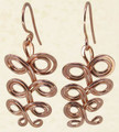 Swirl Leaf Earrings in Copper