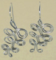 Swirl Leaf Earrings in Sterling Silver