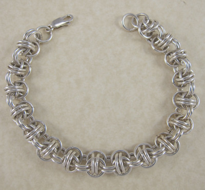 Sterling Silver Orbit Chain Maille Bracelet B42811 Seamack Jewelry
