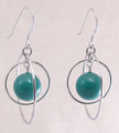 Sterling Silver Orbit Earrings with Turquoise