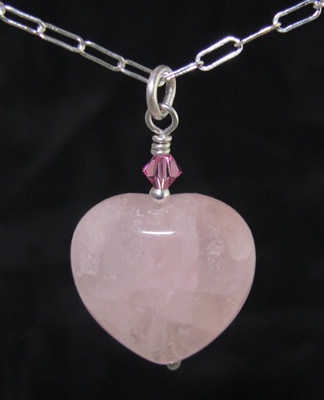 Rose Quartz Heart Pendant - Seamack Jewelry