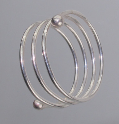 Adjustable Silver Spiral Wrap RIng