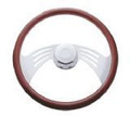(BOX) 18" WING SPOKE STEERING WHEEL - FITS PETERBILT 1998+*NOTE* On some newer 379 models, customers may need to use the brass disc from the back of the OEM steering wheel to replace the United Pacific brass disc/black tab