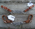 Curb - Double Chain Nickle Plated Harness Leather