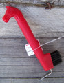 Hoof Pick - Horse Head w/Brush (Red)