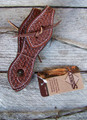 Slobber Straps (Pair) - Basket Stamped (Chestnut)