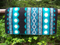 Riverland Show Blanket - 36x34 (Black/Teal/Ocean Blue/Turquoise) by Mayatex