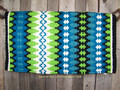 Nova Show Blanket - 38x34 (Black Base/Lime and Turquoise Accents) by Mayatex