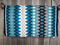 Nova Show Blanket - 38x34 (Black Base/Turquoise and Grey Accents) by Mayatex