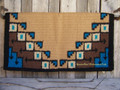 The New Pueblo Show Blanket - 38x34 (Indian Tan/Black/Turquoise/Sand/Teal) by Mayatex