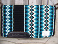 Custom Luxe Show Blanket - 40x34 (Black Base with Turquoise Accents)
