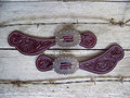Spur Straps - Dark Oil Floral Design with Steel Buckle