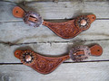 Spur Straps - Ladies Medium Oil Floral with Copper Colored Buckles