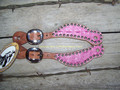Spur Straps - Harness Leather, Exotic Print, SS Dots (Youth - Pink Gator)