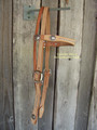 Headstall - Browband Rough Out Antiqued Silver Conchos, SS Dots