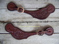 Spur Straps - Wide Floral Oak Stamped (Mens - Oiled)