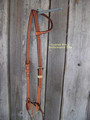 Headstall - One Ear Natural Oil w/Rawhide Braid Keepers (Mini Basketweave)