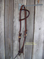 Headstall - One Ear Dark Oil w/Rawhide Braid Keepers (Mini Basketweave)