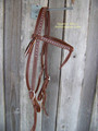 Headstall - Futurity Knot Browband w/Stainless Steel Dots (Dark Oil)