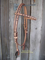 Headstall - Browband Rough Out w/Buckstitch (Black)
