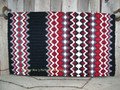Gemini Show Blanket - 40x34 (Black Base/Red and Cream Accents) by Mayatex