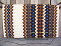 Gemini Show Blanket - 40x34 (Cream Base/Chestnut, Rust, and Blue Accents) by Mayatex