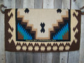 Haymaker Show Blanket - 38x34 (Indian Tan Base/Sand, Turquoise Accents) by Mayatex