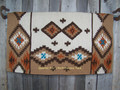 Square Cut Show Blanket - 38x34 (Indian Tan Base, Ivory, Chestnut Rust, Turq Accents)