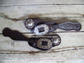 Spur Straps - Dark Oil Visalia Basketweave with Stainless Steel Buckles
