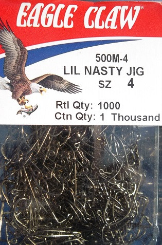 2,4,6,8,10 1000 Eagle Claw bronze Lil Nasty Jig Hooks #500 do it Molds tailles 