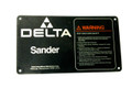 406-03-137-0003 - NAMEPLATE - for Delta Power Tools