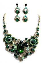 Emerald Green Necklace with matching earrings