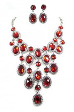 Red Neclace with matching earrings