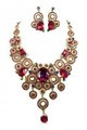Red and Gold Necklace with matching earrings