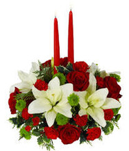 Fresh Floral Arrangement with Candles