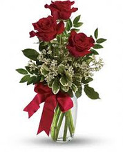 Beautiful Floral Arrangement with 3 roses and fresh greens