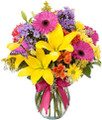 Purple, Pink, Yellow Floral Arrangement