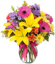 Purple, Pink, Yellow Floral Arrangement